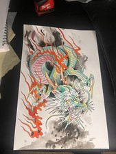 Traditional tattoo flash tattoo flash art original painting