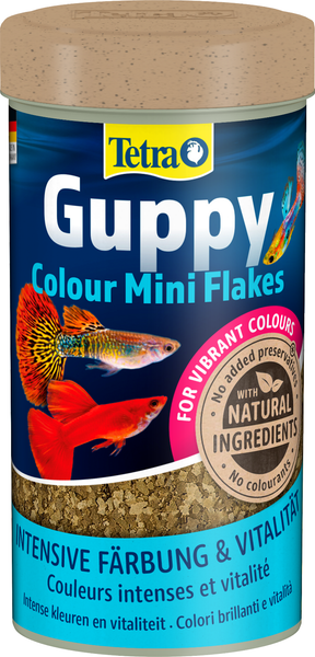 Tetra Guppy Colour Mini - Farbfutter FüR Guppys Fischfutter Flockenfutter 250Ml-image