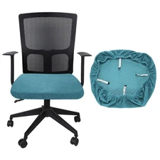 Office Chair Cover, 46-54cm Jacquard Computer Chair Seat Slipcover, Lake Blue
