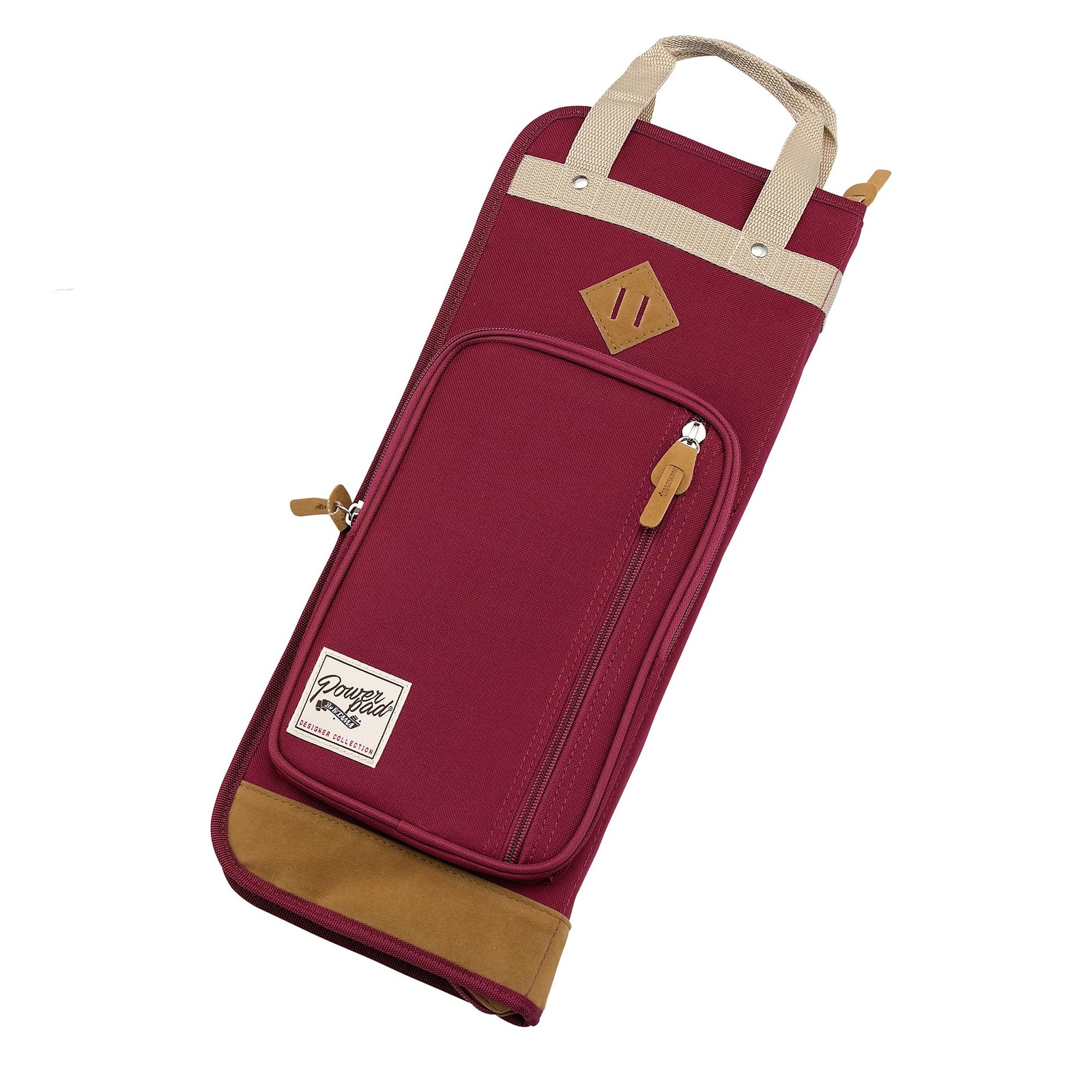 Sac pour baguettes de batterie Powerpad bordeaux avec attaches tom