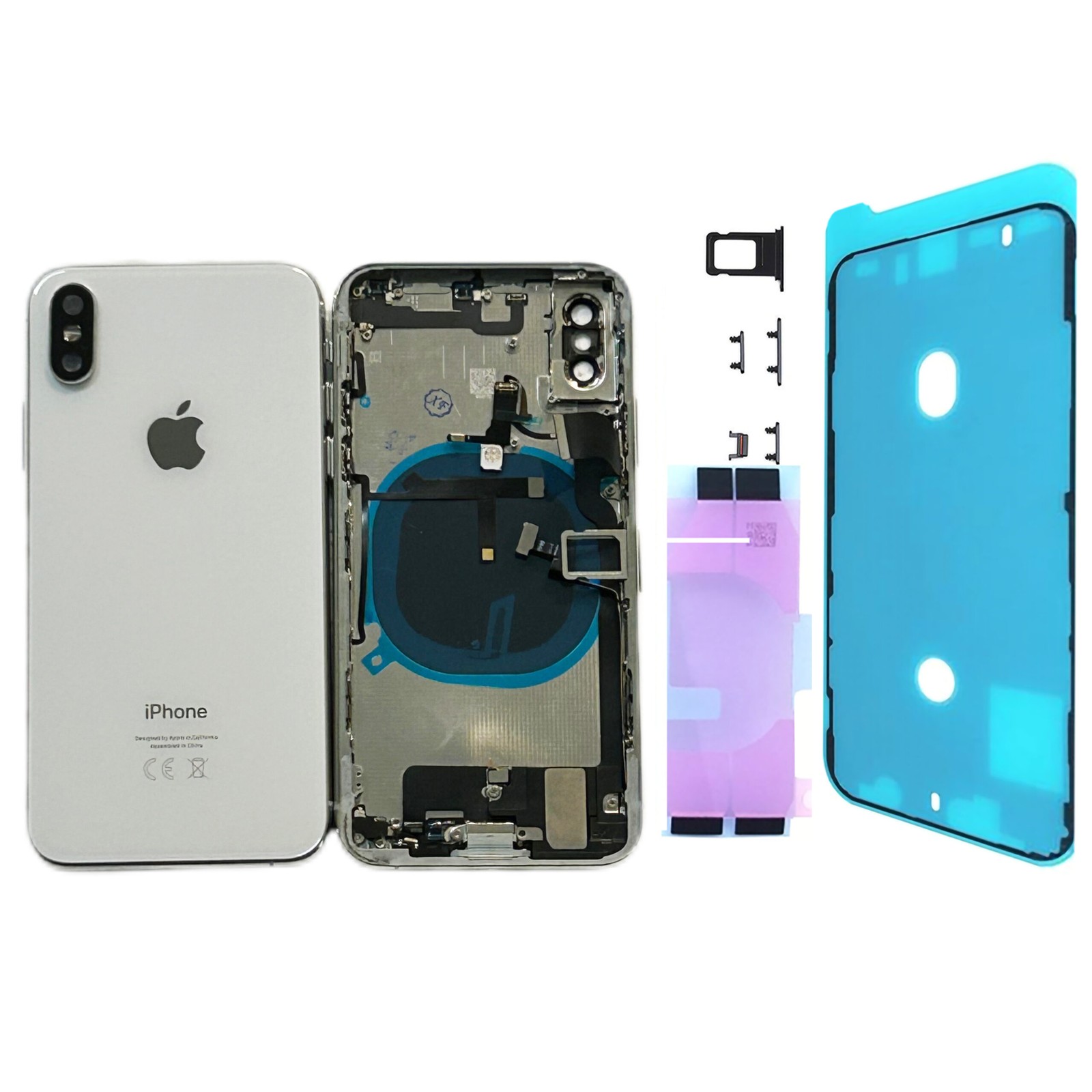 Châssis pré-assemblé pour iPhone XS blanc de qualité supérieure avec NFC