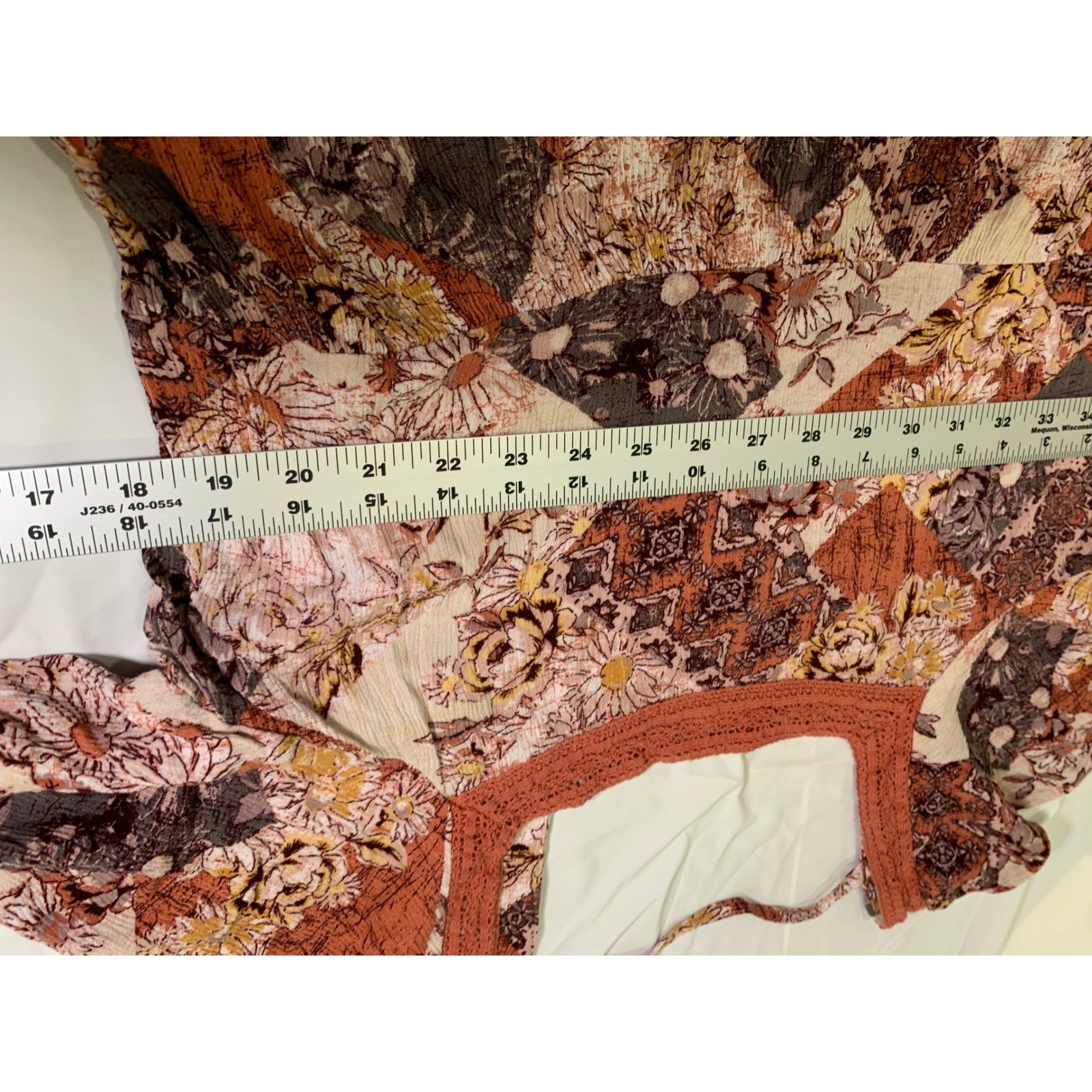 Vintage Style Boho Patchwork Top Square Neck Lace… - image 6