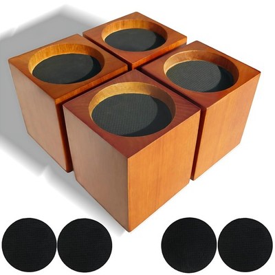 Wood Bed Furniture Risers 4 Inch Heavy Duty Risers, Supports up to 6,000 Lbs,...