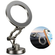 for Magsafe Car Mount Tri-fold All Metal Magnetic Phone Holder for Car Phon...