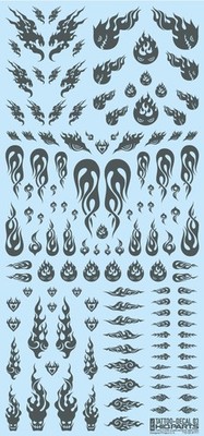HIQ-TTD-03-GRE HiQ Parts Tattoo Decal 03 'Fire' Tattoo Gray (1pc)