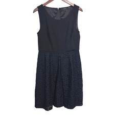 Tahari Womens Black Sleeveless Lace Skirt Fit and Flare Cocktail Dress Size 8