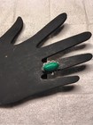 Handmade Malachite Ring. Set In Rhodium-Plated Mounting.  Size 8.25 — photo 3