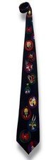Vtg 1993 Looney Tunes Mania Tie Necktie - Marvin, Bugs, Daffy, Tweety, Wiley  