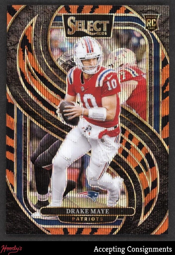 2024 Select Prizm Tiger #113 Drake Maye Premier RC Rookie SP Patriots
