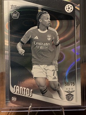 LEANDRO SANTOS RC 2025-26 Topps UEFA Club Black & White Raindrops /75 Benefica
