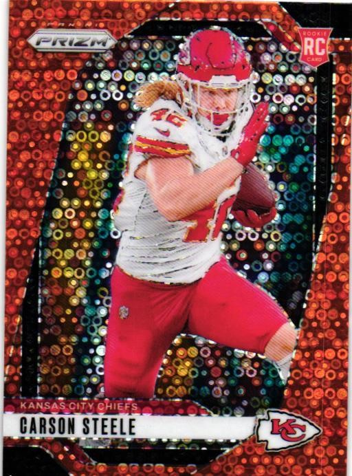2024 Panini Prizm #377 Carson Steele Orange Disco Prizm