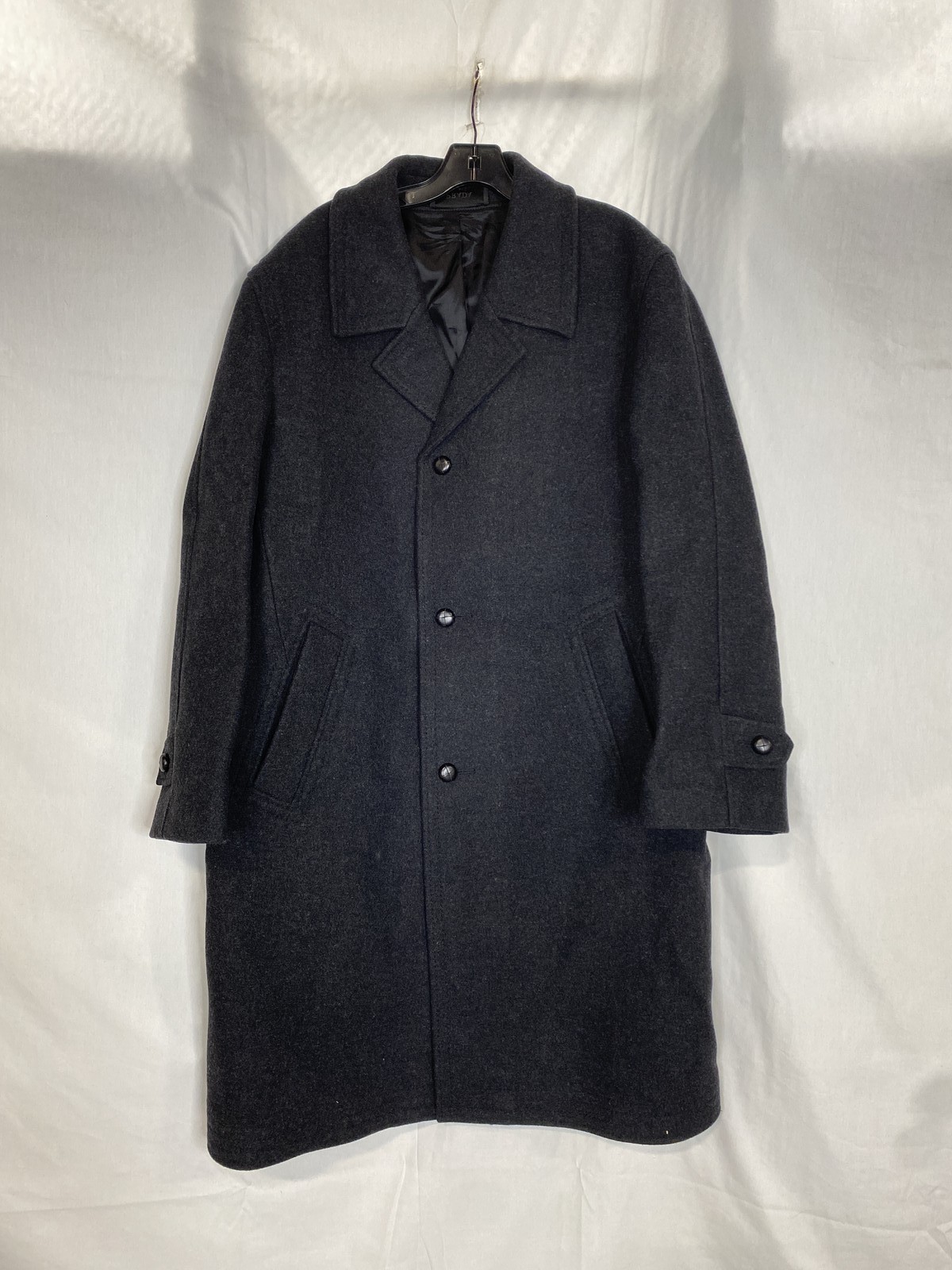 Prada Mens Single Breasted Wool Overcoat Coat Size 40 Slate Grey