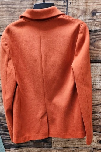 St. John Notch Collar Milano KnitJacket In Burnt Orange Size 8 - Picture 2 of 13