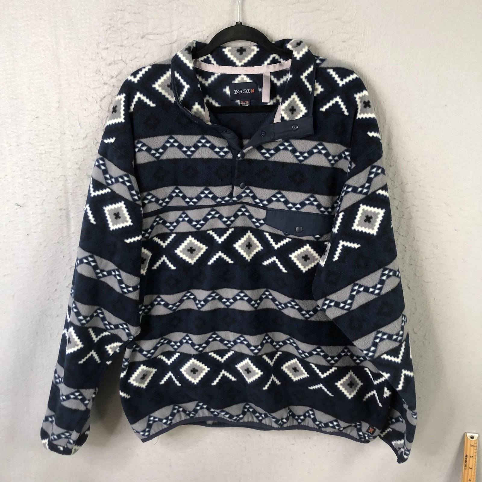 COMOX Jacket Mens XL Blue Fleece Snap Pullover Southwestern Geometric M2K1136-CX
Opens in a new wind