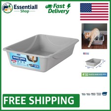 Compact 14"x10.5" Open Top Cat Litter Box - Perfect for Kittens Small Cats