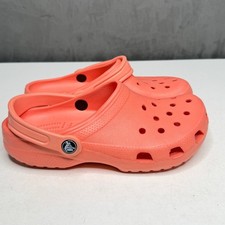 Crocs Classic Clogs Kids Size 4 Coral Peach Slip On Water Friendly Shoes