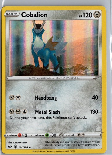 Cobalion 114/198 Holo Rare Chilling Reign Pokemon Near Mint
