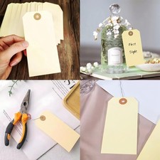 120 Pcs Hang Tags Labels with Reinforced Eyelet with Wire Cardboard for Labeling