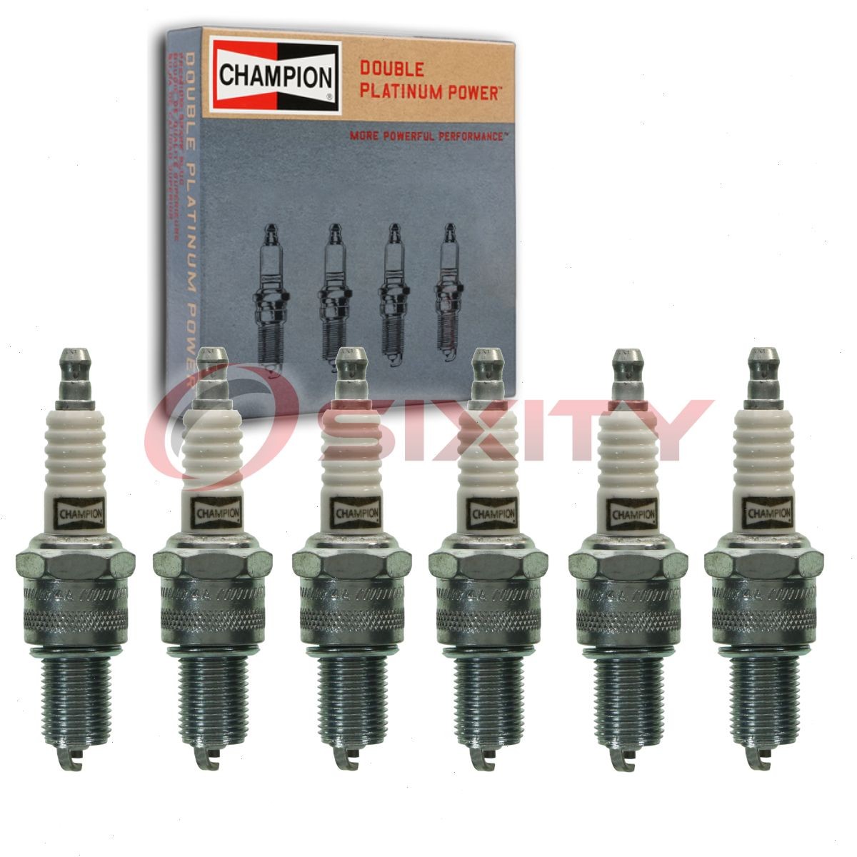 6 pc Champion Double Platinum Spark Plugs for 1969 International M800 Navy xq