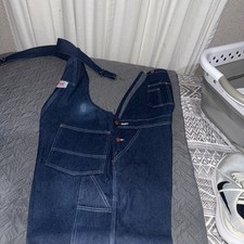 Round House USA Denim Overalls 38x36 Dark Indigo Workwear Made in USA