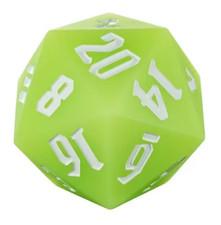 55mm Green Glow in the Dark Silicone D20