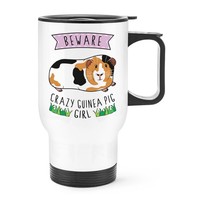 Beware VerrüCkte Meerschweinchen MäDchen Reise Becher Tasse Mit Griff - Lustig