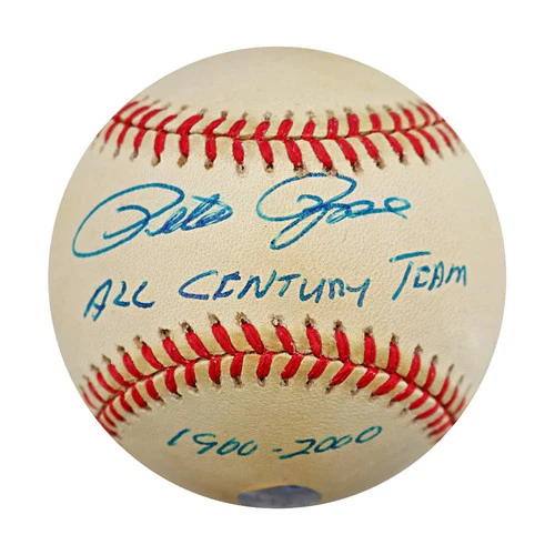 Pete Rose Cincinnati Reds Autographed Inscribed ONL Baseball JSA COA