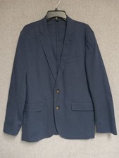 J.Crew Ludlow Unstructured Somelos Blazer Navy Blue Cotton Linen Men's 40R