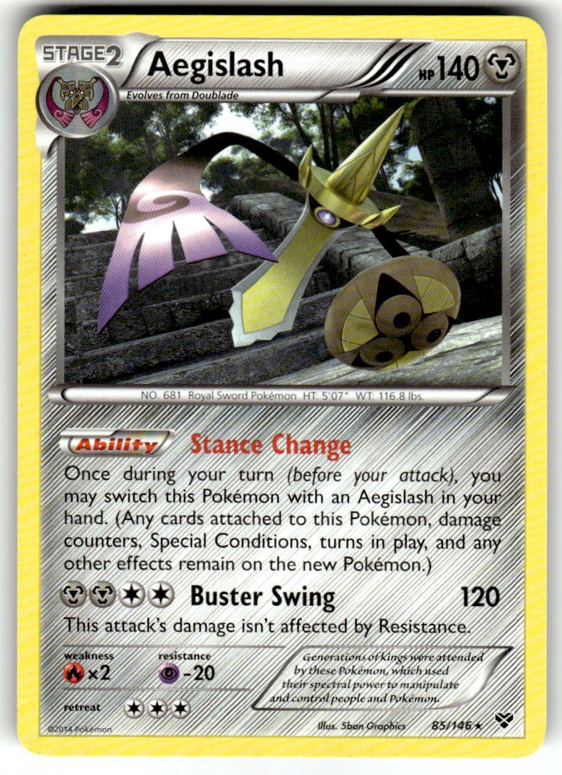 Pokemon Aegislash 85/146 X&Y: Base Set Rare Card NM