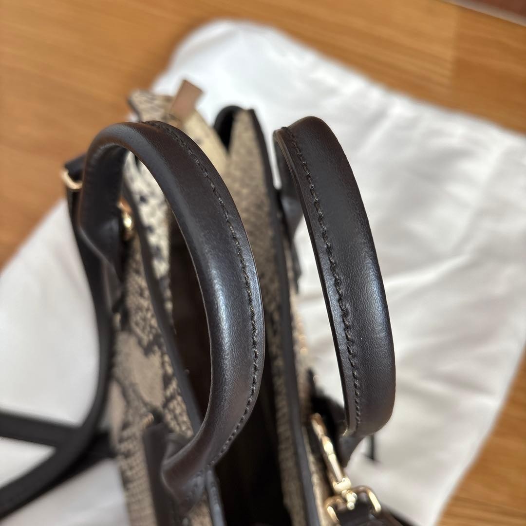 FURLA Python Pattern Leather Shoulder Bag Black C… - image 6