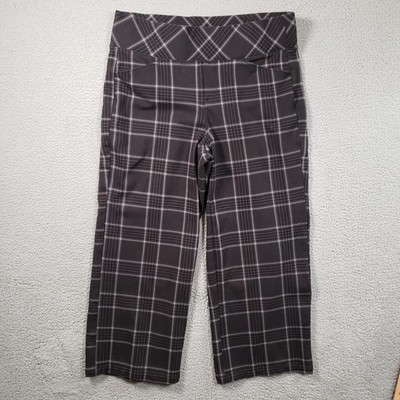 Studio By Torrid Pants Womens 1R Black Gray Plaid Pull On Pixie Wide Leg Pockets