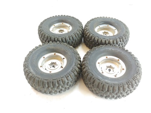 4x Vaterra Rock Claws 1.9" Crawler Tires on Solid Aluminum Beadlock Wheels 12mm - Picture 7 of 8