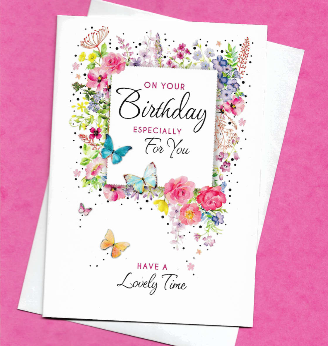 Birthday Card Especially For You Female Woman Ladies Flowers Open Friend 19x13cm