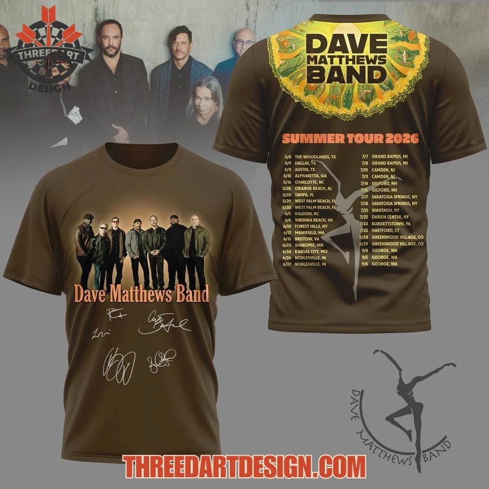 Dave Matthews Band Summer Tour 2026 3D T-shirt