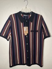 PJ Paul Jones New With Tags Striped Short Sleeve Collared Shirt Men s Size M