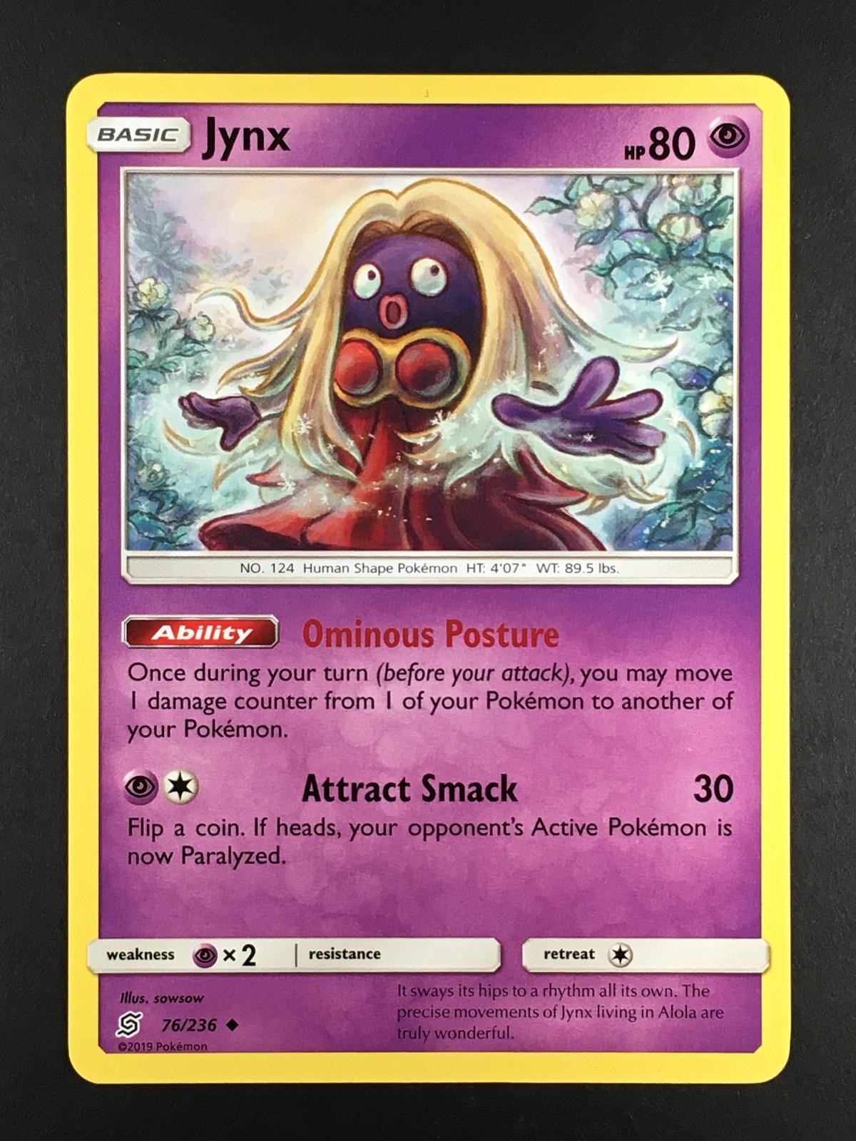 Pokemon TCG Jynx 76/236 Unified Minds Regular Uncommon NM/M