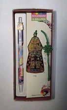 Korean Metal Hanbok Tassel Book Mark & Pen Set - US Seller