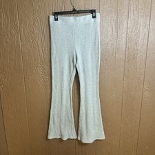 Aerie Waffle Knit Flare Pants Heather Gray Sz M Loungewear Casual Slimming