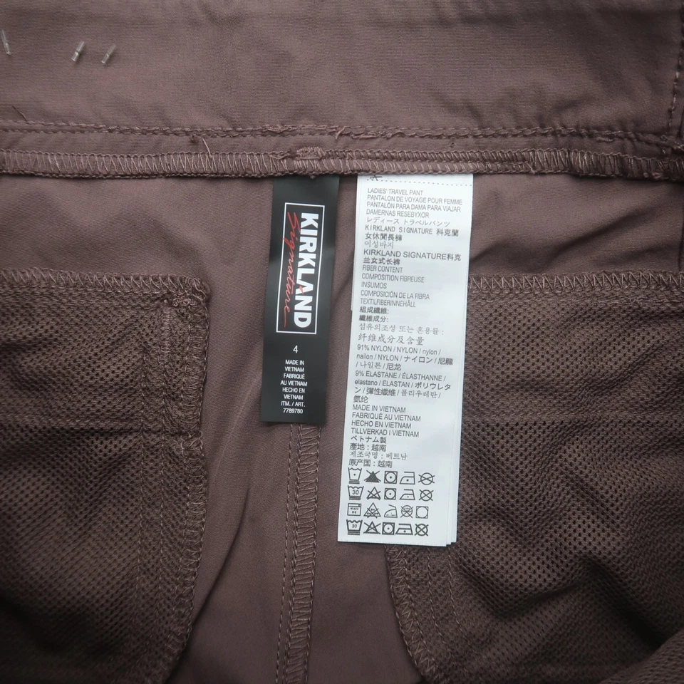 Pantalones de Viaje Kirkland Damas Talla 4 Senderismo Aire Libre Cortos Elastizados Nylon Rosa Foto 3 de 4