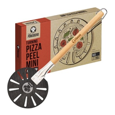 Chef Pomodoro Pizza Turning Peel Aluminium with Wood Handle for Easy Storage,...
