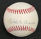 HANK AARON Signed Official MLB Baseball-HOF-MILWAUKEE BRAVES-PSA