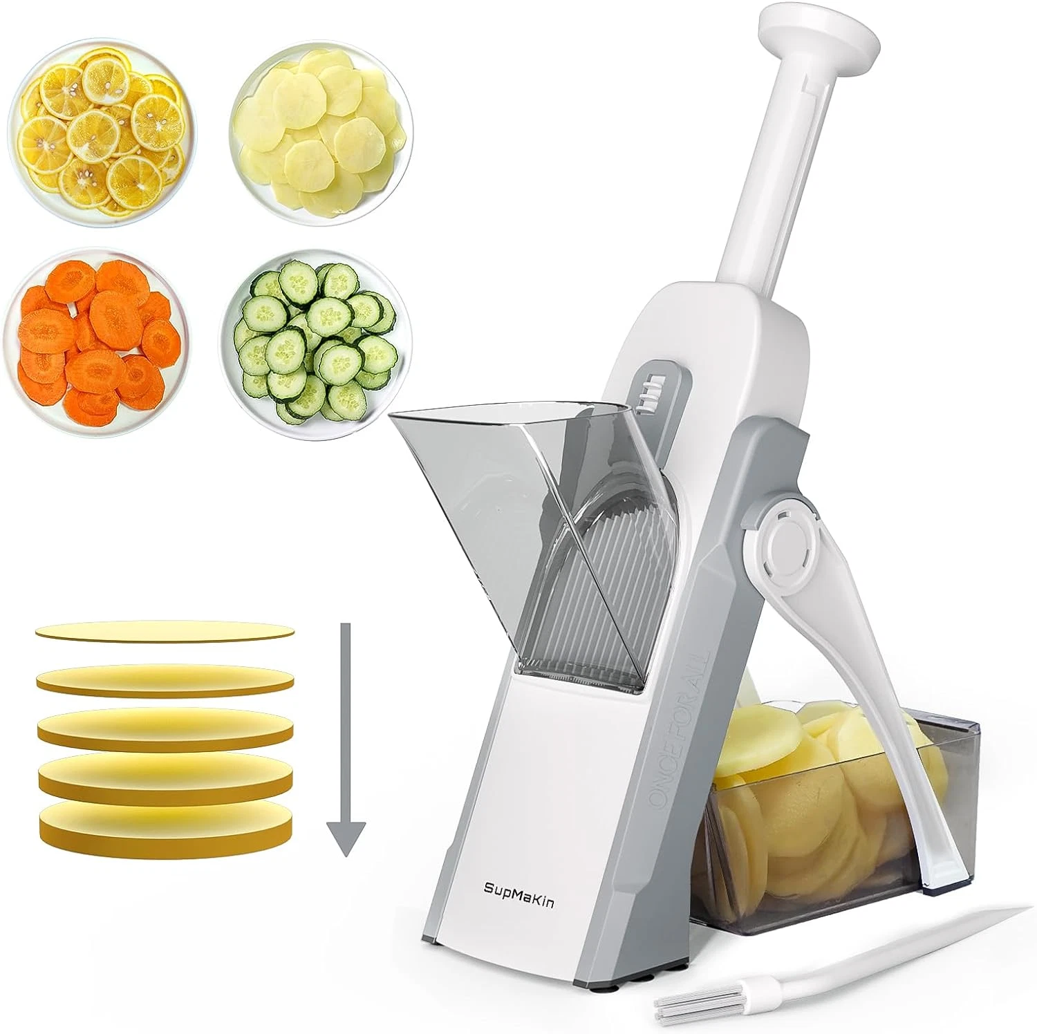 Safe Mandoline Slicer for Kitchen, Potato Slicer for Chips, Vegetable & Food Cut