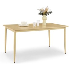 Image of Rectangular Dining Table 6 Seater, Light Wood Effect Kitchen Table, Vonhaus