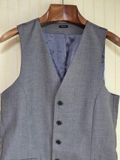 JF J Ferrar Vest Mens Medium Gray Slim Fit Dress Suit Waistcoat Formal