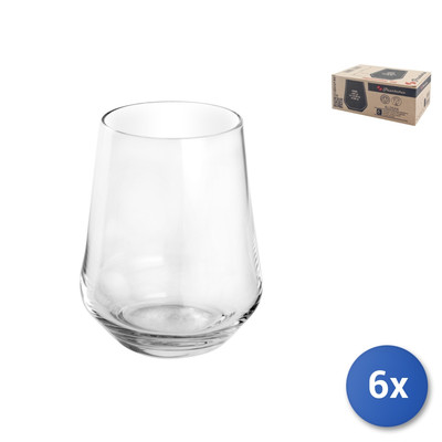 6X Transparent Glass Cups Allegra CL43.5