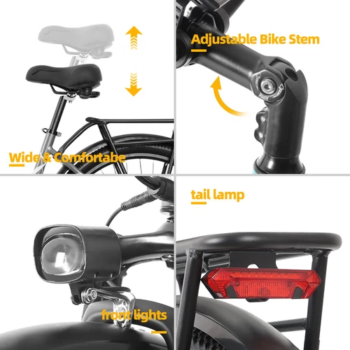 Aaiwa Ebike 26" 750W Peak 48V Electric Bicycle for Adults 28mph 7-Speed Ebike US - Picture 11 of 17