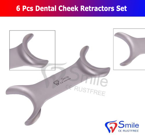 Juego de 6 x Retractor de mejillas Instrumentos quirúrgicos de ortodoncia dental CE NUEVO - Imagen 3 de 8