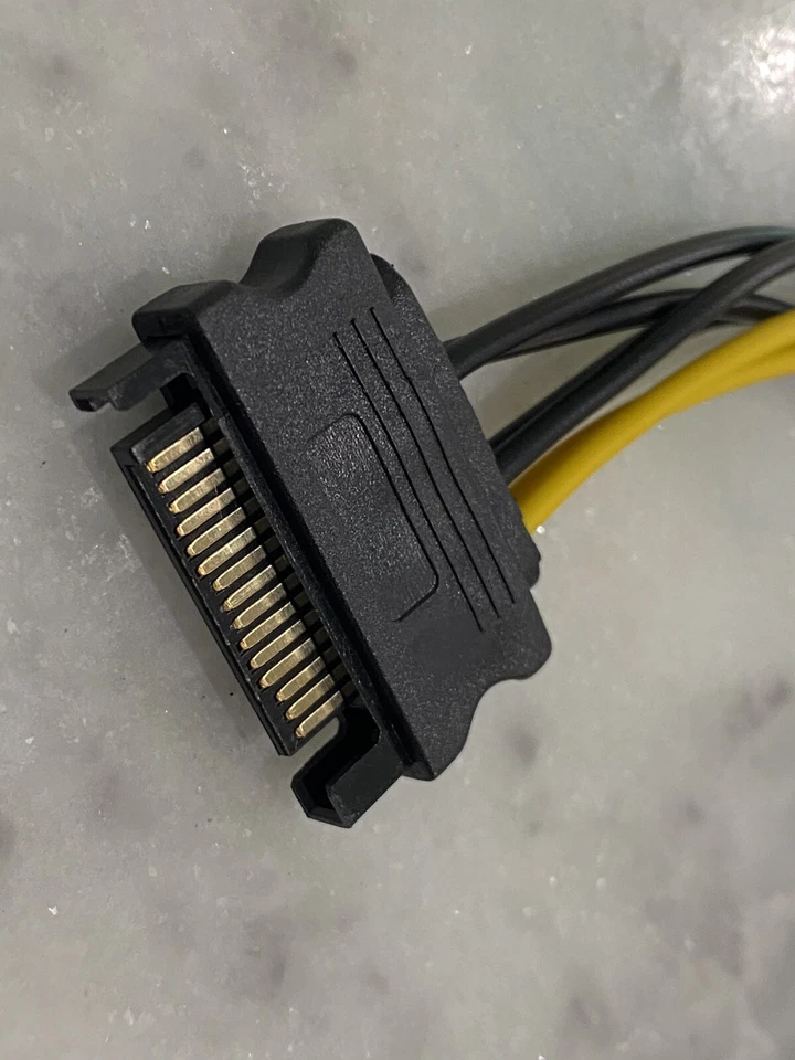 SATA Power Cable 15 Pin To 6 Pin PCI-E Graphics Converter Cable Adapter Riser - Image 2 of 4