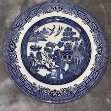 Churchill England Blue Willow 10 3/8" Dinner Plate  - Free Ship