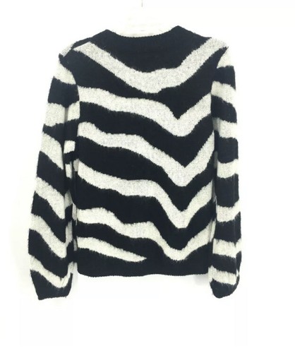 Fuzzy Zebra Long Sleeve Sweater NWT 
